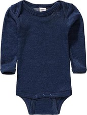 Engel Natur Baby Body langarm Wolle Seide Marine Gr. 86/92 Neu