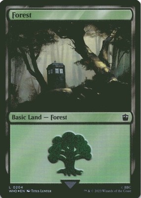 MTG Forest (0204) Foil NM Doctor Who Magic 204