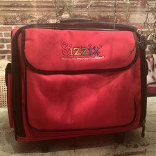 SIZZIX XL SUITCASE WHEELS STORAGE CASE TOTE EXTENDED HANDLE EUC    CASE ONLY
