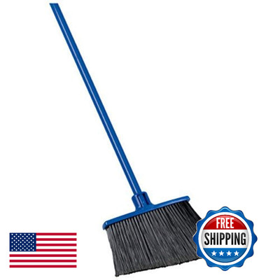 Quickie Extra-Reach Angle Broom, Flagged Bristles, Garages, Courts, Patios