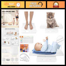 Digital Baby Pet Scale 330lb/150kg with 60cm Tray, Tape Measure Hold/Tare Fu
