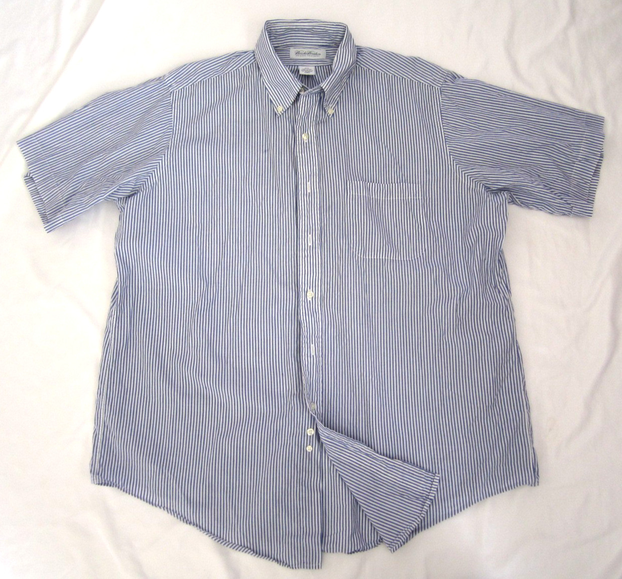 Vtg Men Brooks Brothers Stripes Button Polo Short Sleeve Shirt Sz 16.5 (MT764) thumbnail 3