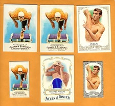 Michael Phelps lot of 6 w/ PATCH A & G Baseball - UNLIMITED SHIPPING FOR $4.00