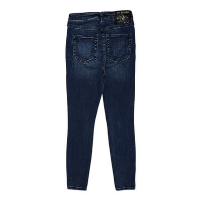 True Religion Jeans Gr. UK 11 29 30L Halle High Rise Super Skinny Y2K Hufeisen