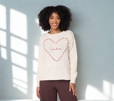 Peace Love World 100 Cotton Novelty Motif Sweater Size S