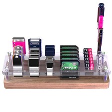 29 Slot Wooden Memory Card Case and USB Drive Organizer with Screwdriver and ...