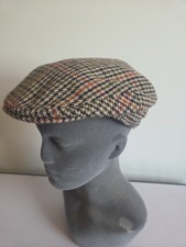 Vintage Leader Tweed Flat Cap 7 1/8 Made In England Yorkshire Peaky Blinders Hat
