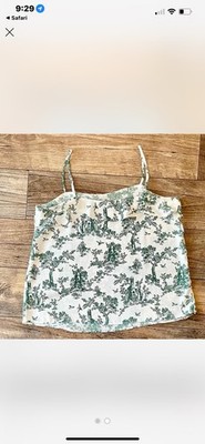 White And Green Floral H&M Cami