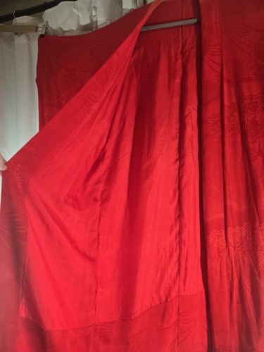 Vintage roter Furisode Kimono 100 % Seide Langarm formell japanisches Gewand Museum - Bild 7 von 24