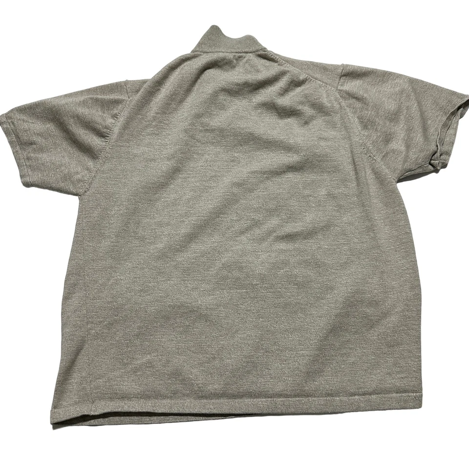 Camisa Polo Pizarra Para Hombres XL Beige Seda Mezcla Algodón Manga Corta Minimalista Preppy Foto 2 de 4