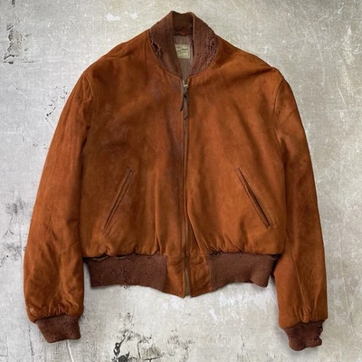 Bomber/Harrington Suede Vintage Outerwear Coats & Jackets for Men