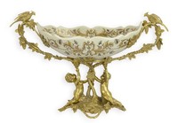 Schale Porzellan Mit Bronze Obstschale Replikat Retro Design Dekoration