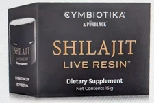Cymbiotika Pure Shilajit Live Mineral Resin Elemental Gold/Silver 15g 12/2034