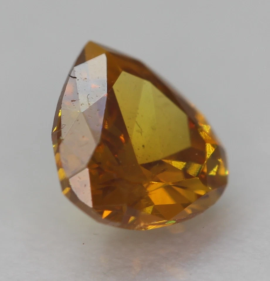 0,30 Naranja Intenso SI2 Forma de Pera Diamante Natural Mejorado 4,61X4,40 mm W VIDEO Foto 3 de 3