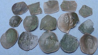 Lot of 15 Byzantine Bronze Cup Coins