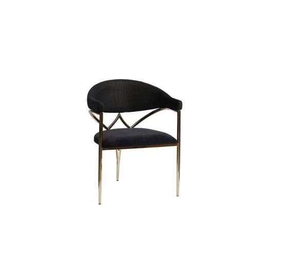 Schwarzer Edelstahlstuhl Holzrahmen Esszimmer StüHle Moderne Einsitzer-image