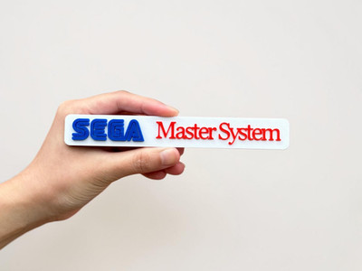 SEGA Master System Logo Plakette - 3D Wanddeko Deko Geek