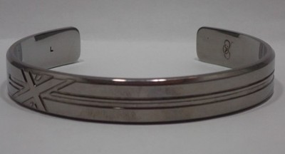 LINKS OF LONDON UNION JACK RUTHENIUM SOLID STERLING SILVER MENS CUFF BRACELET