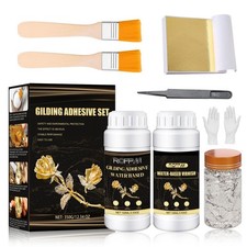 Gilding Adhesive Set Gold Leaf Sheets for Art 100ml Water Based Metal Leaf Gl...