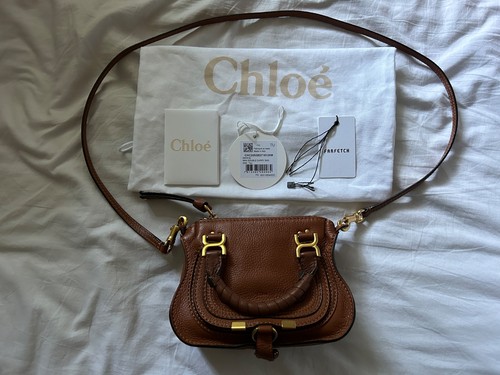 Chloe tan Marcie mini double carry bag