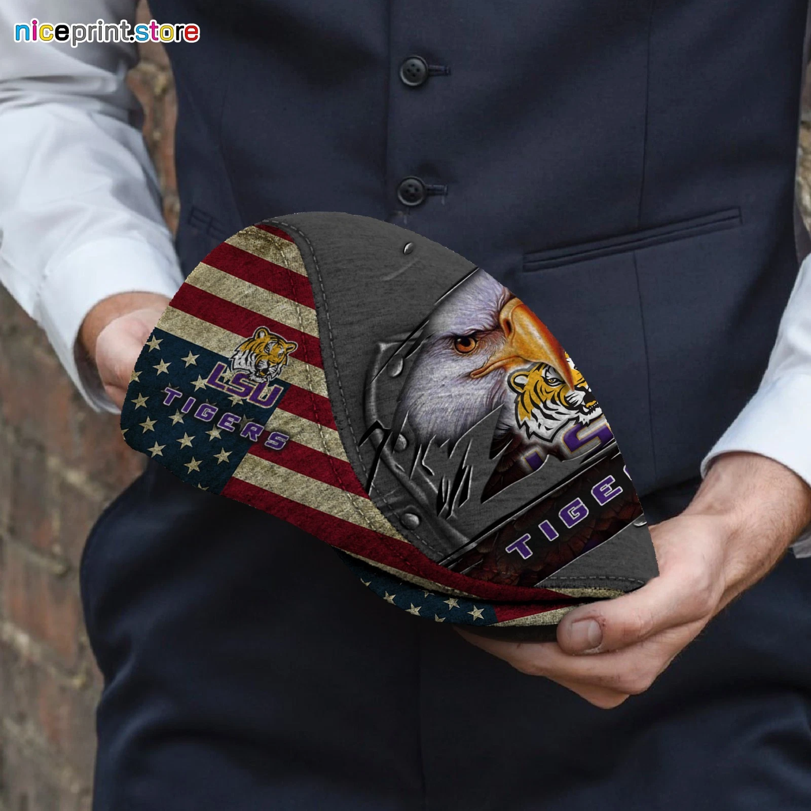 LSU Team Tigers Jeff Cap NCAA Driver Cap NCAA Golf Cap NCAA Flat Cap for Men