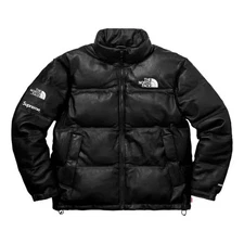 Men's Nuptse Mountain Style Fit Unisex Full-Black Genuine Leather Puffer Jacket