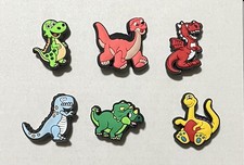 New Jibbitz Shoe Charms 6 Lot for Crocs Cute Dinosaur Theme Dinosaurs