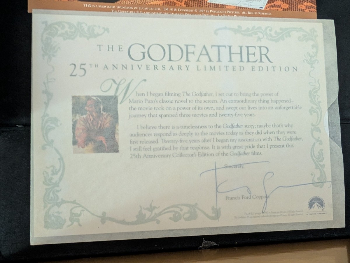 The Godfather 25th Anniversary Limited Edition VHS Box Set – #2899