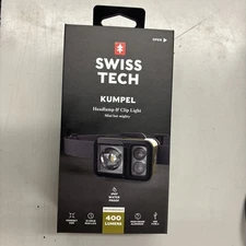 Brand New Swiss Tech Kumpel Headlamp & Clip Light Water Proof 400 Lumens On Sale