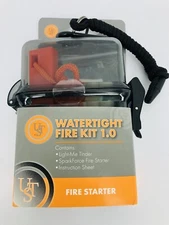 Watertight Fire Starter Kit Outdoors Waterproof Case with Tinder, Rod and Flint