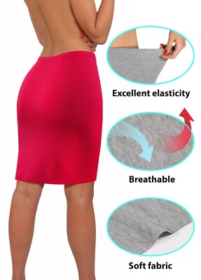 Sesto Senso Damen Unterrock Knielang Eng Petticoat Viskoze Seide