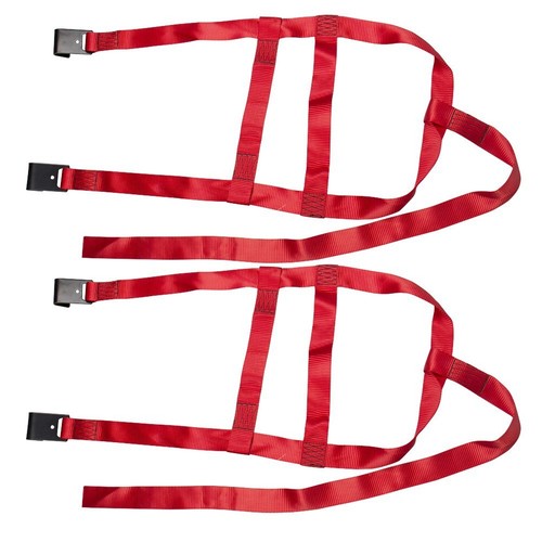 Heavy Duty 2PCS RED Car Tire Tow Dolly Straps Basket Tie Down Strap w/ Flat Hook - Picture 14 of 15