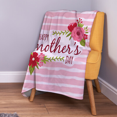 Fröhlichen Muttertag Pink Gestreift Blumen Design Weiche Fleece Decke ...