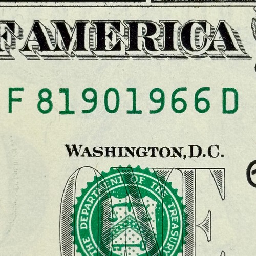 August 19th 1966 NEW Birthday Dollar Anniversary Dollar Fancy Serial Number UNC
