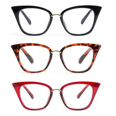 EYE ZOOM Ladies Readers Plastic Frame Cat Eye Reading Glasses for Women