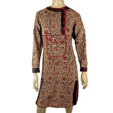 AKBAR vintage ladies size 12 dress kurti kurta tunic India floral 100 cotton