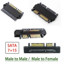 SATA 22Pin 7+15 Pin Male / Female Extension Convertor Straight / Bend Adapter