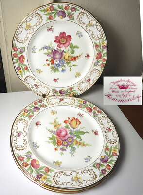 Hammersley DRESDEN SPRAYS 10 3/4'' Dinner Plates, Sets of 4, Exc!!