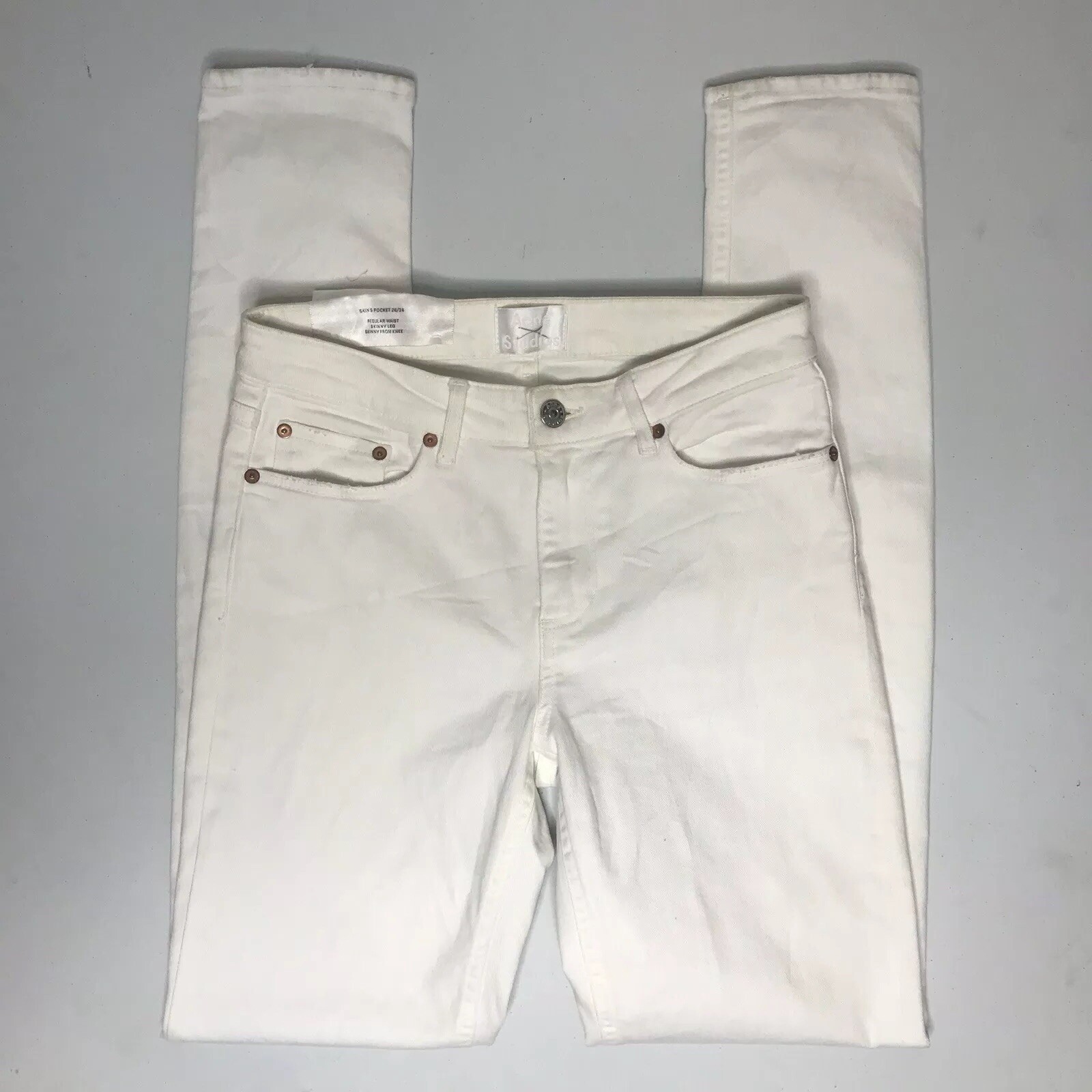 ny ACNE Studios kvinnor'Skin 5 'Skinny Jeans årgång vit Pant Waist 26 x L 34 ny ACNE Studios kvinnor'Skin 5 'Skinny Jeans årgång vit Pant Waist 26 x L 34