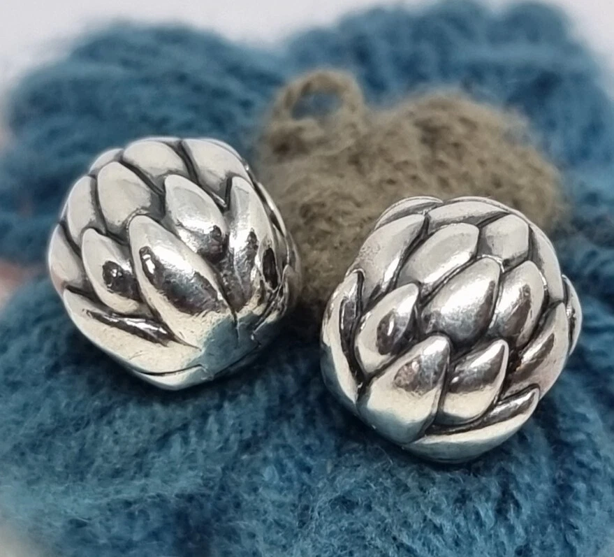 Genuine Pandora Lotus Flower Clip Charm X 2 S925 ALE RARE