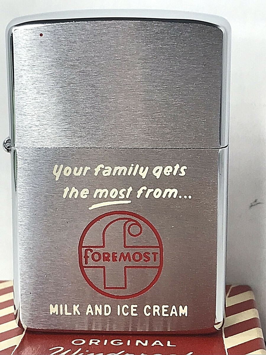 1958 Zippo Lighter - Foremost Milk and Ice Cream - Mint In