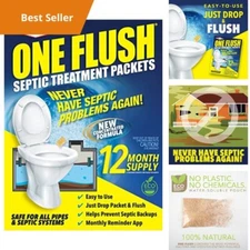 Septic Tank Treatment 1-Year Supply - Natural Enzyme Septic Saver Packets for Ho