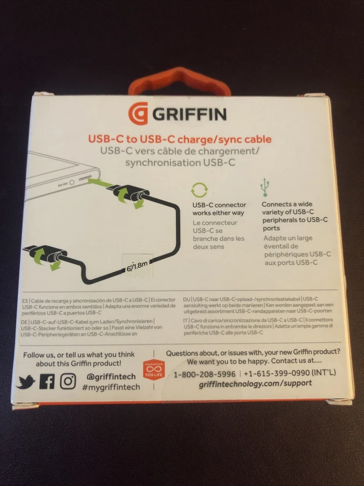 Cable de carga y sincronización Griffin USB-C a USB-C Foto 2 de 2