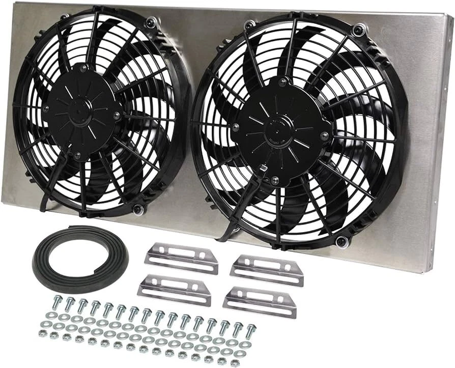 Derale 16812 High Output Dual 10'' Electric RAD Fan/Aluminum Shroud Kit - Image 2 of 4
