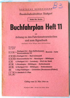 Deutsche Bundesbahn - Buchfahrplan Heft 11 der  BD Stuttgart 1966 BR 64; ET 25