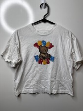 Women’s Teddy Fresh Top White Shirt Sleeve Shirt Graphic Teddy Bear Medium