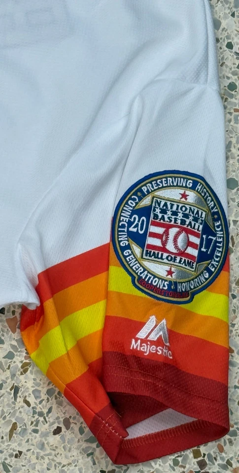 Camiseta Majestic MLB Houston Astros #5 2017 Salón de la Fama Jeff Bagwell Talla XXL Foto 4 de 4