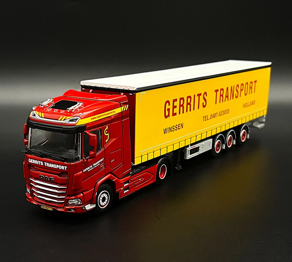 Rimorchio a tendina DAF XG tridec 3 assi "Gerrits Transport" modelli di camio... - Immagine 2 di 4