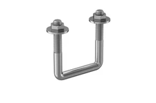 Pack of 4 -  Sq U-Bolt Zinc-Plated Steel, 3/8"-16 Thread, 2" Inside W, 2-5/8" H