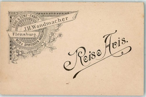 13228054 - 2390 Flensburg Werbung Essig & Senf-Fabrik J. H. Wandmacher Wein u.